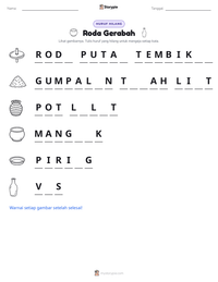 Prabaca lembar kerja cetak Roda Gerabah