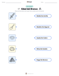 Hoja de trabajo imprimible de Edad del Bronce para niños