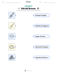 Anteprima della scheda stampabile di Età del Bronzo