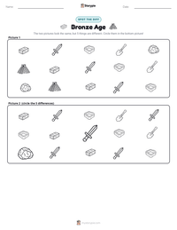 Bronze Age printable worksheet preview
