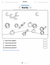 Gravity printable worksheet preview