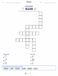 Aperçu de la feuille de travail imprimable Gravité
