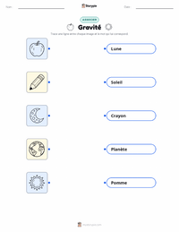 Aperçu de la feuille de travail imprimable Gravité