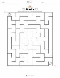 Gravity printable worksheet preview