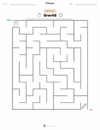 Aperçu de la feuille de travail imprimable Gravité