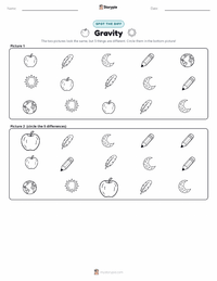 Gravity printable worksheet preview