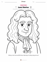 Trang tô màu Isaac Newton cho trẻ em