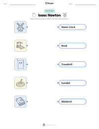 Isaac Newton printable worksheet for kids