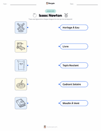 Feuille de travail imprimable Isaac Newton pour les enfants