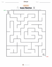 Isaac Newton druckbare Arbeitsblatt Vorschau
