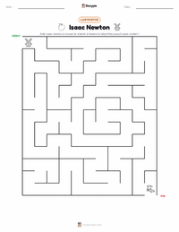 Aperçu de la feuille de travail imprimable Isaac Newton