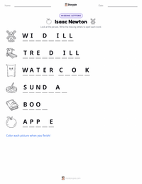 Isaac Newton printable worksheet preview