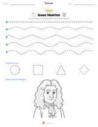 Vista previa de la hoja de trabajo imprimible de Isaac Newton