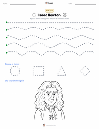 Anteprima della scheda stampabile di Isaac Newton