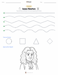Prévia da folha de atividades imprimível Isaac Newton