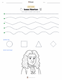 Isaac Newton yazdırılabilir çalışma sayfası önizlemesi