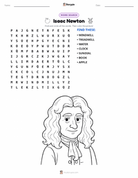 Isaac Newton printable worksheet preview