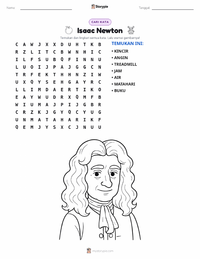 Prabaca lembar kerja cetak Isaac Newton
