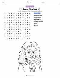 Isaac Newton afdrukbare werkblad voorbeeld