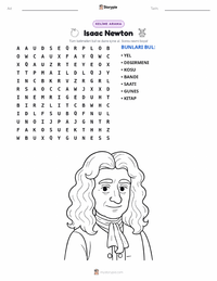 Isaac Newton yazdırılabilir çalışma sayfası önizlemesi