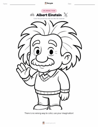 Albert Einstein coloring page for kids