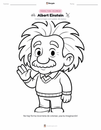 Página para colorear de Albert Einstein para niños