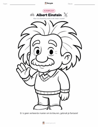 Albert Einstein afdrukbare werkblad voorbeeld