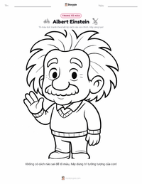 Trang tô màu Albert Einstein cho trẻ em
