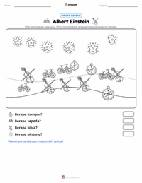 Prabaca lembar kerja cetak Albert Einstein