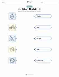 Albert Einstein printable worksheet for kids
