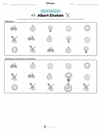 Albert Einstein afdrukbare werkblad voorbeeld