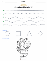 Albert Einstein yazdırılabilir çalışma sayfası önizlemesi