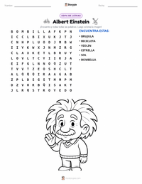 Vista previa de la hoja de trabajo imprimible de Albert Einstein