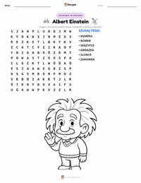 Podgląd drukowalnego arkusza ćwiczeń Albert Einstein