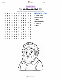 Vista previa de la hoja de trabajo imprimible de Galileo Galilei