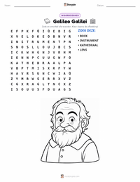 Galileo Galilei afdrukbare werkblad voorbeeld