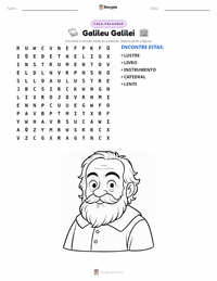 Prévia da folha de atividades imprimível Galileu Galilei