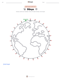 Dünya yazdırılabilir çalışma sayfası önizlemesi