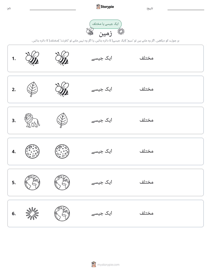 ایک جیسا یا مختلف