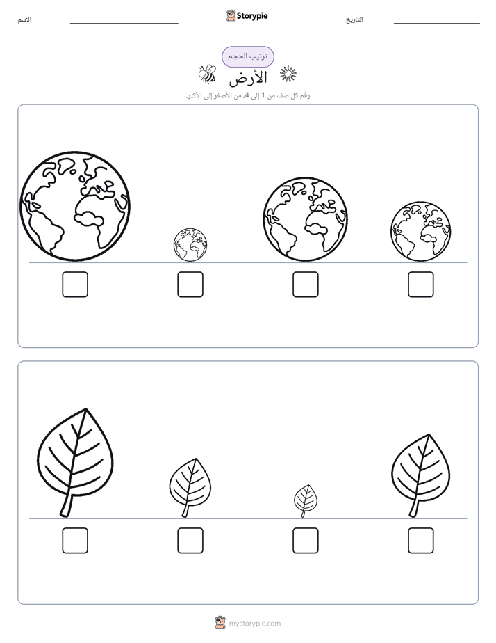 ترتيب الحجم