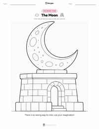 The Moon coloring page for kids