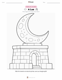 Página de colorir Lua para crianças