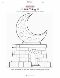 Trang tô màu Mặt Trăng cho trẻ em