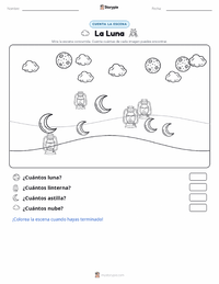 Vista previa de la hoja de trabajo imprimible de Luna