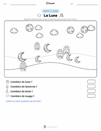 Aperçu de la feuille de travail imprimable Lune