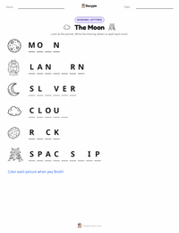 The Moon printable worksheet preview