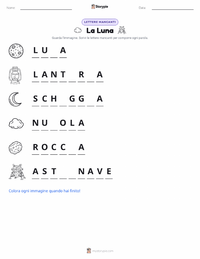 Anteprima della scheda stampabile di Luna