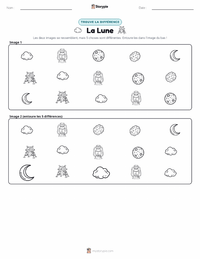 Aperçu de la feuille de travail imprimable Lune