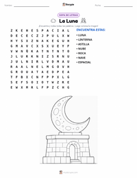 Vista previa de la hoja de trabajo imprimible de Luna