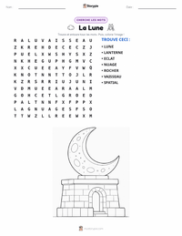 Aperçu de la feuille de travail imprimable Lune